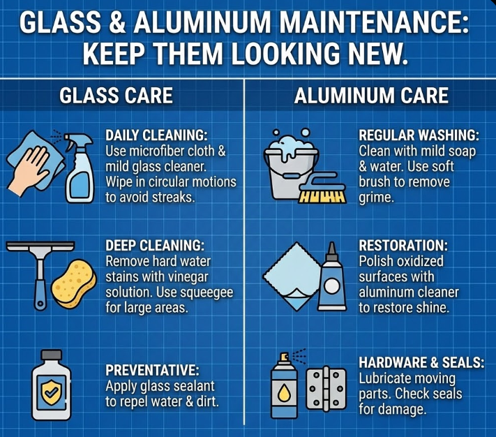 การดูแลรักษากระจก